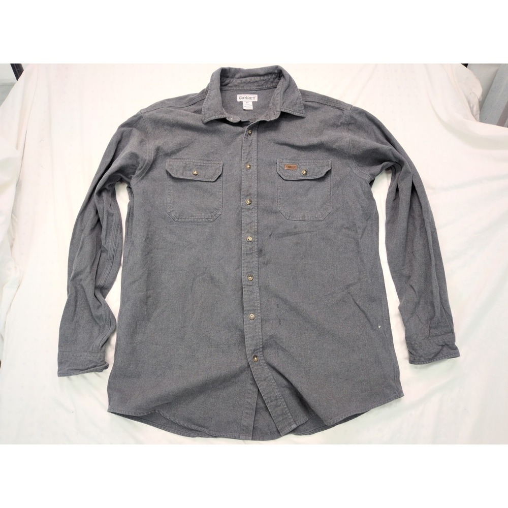 Carhartt Heavyweight Flannel Shirt M S149CHH Chamois Charcoal Gray Workwear